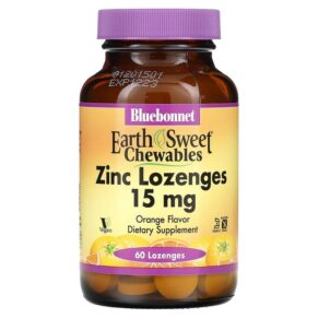 Thực phẩm chức năng Bluebonnet Nutrition EarthSweet Chewables Zinc Lozenges Orange 15 mg 60 Lozenges 743715007451