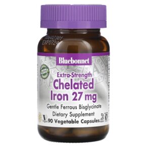 Thực phẩm chức năng Bluebonnet Nutrition Extra Strength Chelated Iron 27 mg 90 Vegetable Capsules 743715006706