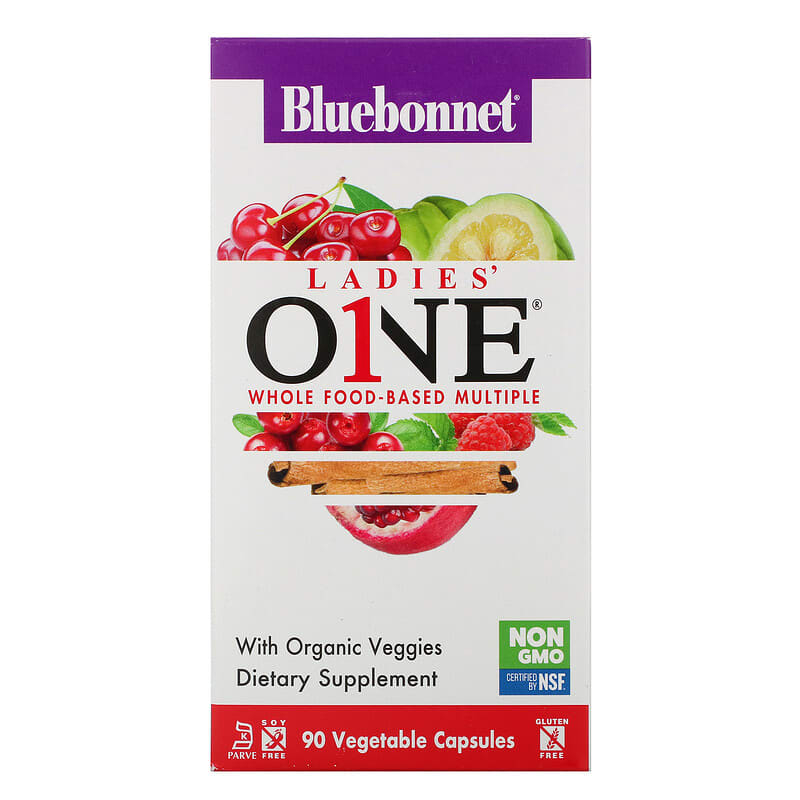 Bluebonnet Nutrition Ladies' ONE Whole Food-Based Multiple 90 Vegetable Capsules 8 Thực phẩm chức năng Bluebonnet Nutrition Ladies' ONE Whole Food-Based Multiple 90 Vegetable Capsules 743715001374