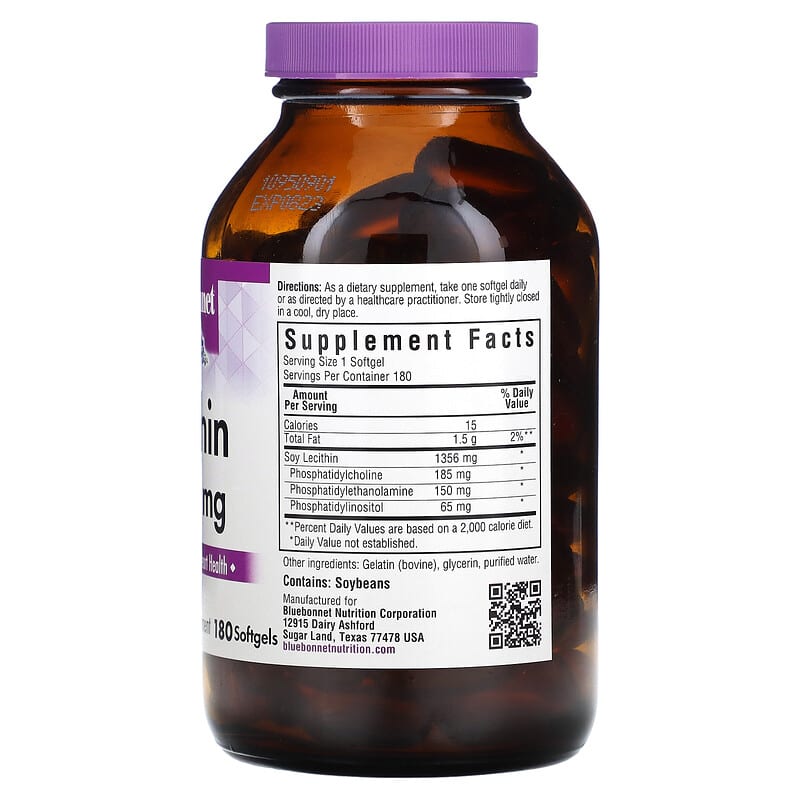 Bluebonnet Nutrition Lecithin 1.365 mg 180 Softgels 2 Thực phẩm bổ sung Bluebonnet Nutrition Lecithin 1.365 mg 180 Softgels 743715009264
