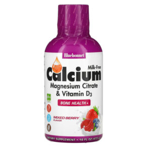 Thực phẩm chức năng Bluebonnet Nutrition Liquid Calcium Magnesium Citrate & Vitamin D3 Mixed Berry 16 fl oz (473 ml) 743715006966