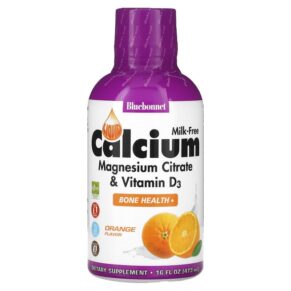 Thực phẩm chức năng Bluebonnet Nutrition Liquid Calcium Magnesium Citrate & Vitamin D3 Orange 16 fl oz (473 ml) 743715006904