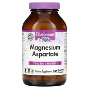 Thực phẩm chức năng Bluebonnet Nutrition Magnesium Aspartate 200 Vegetable Capsules 743715007376