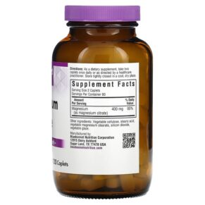 Bluebonnet Nutrition Magnesium Citrate 120 Caplets 3 Thực phẩm bổ sung Bluebonnet Nutrition Magnesium Citrate 120 Caplets 743715007314