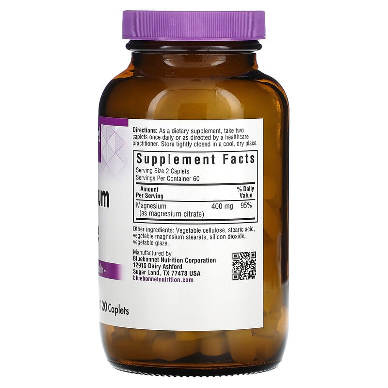 Bluebonnet Nutrition Magnesium Citrate 120 Caplets 2 Thực phẩm bổ sung Bluebonnet Nutrition Magnesium Citrate 120 Caplets 743715007314