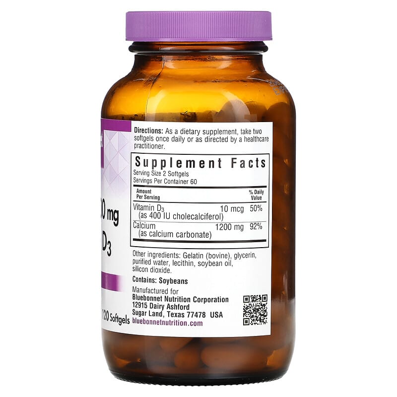 Bluebonnet Nutrition Milk-Free Calcium & Vitamin D3 600 mg 120 Softgels 2 Thực phẩm bổ sung Bluebonnet Nutrition Milk-Free Calcium & Vitamin D3 600 mg 120 Softgels 743715007048
