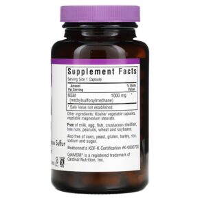 Bluebonnet Nutrition MSM 1.000 mg 120 Vegetable Capsules 3 Thực phẩm bổ sung Bluebonnet Nutrition MSM 1.000 mg 120 Vegetable Capsules 743715009608