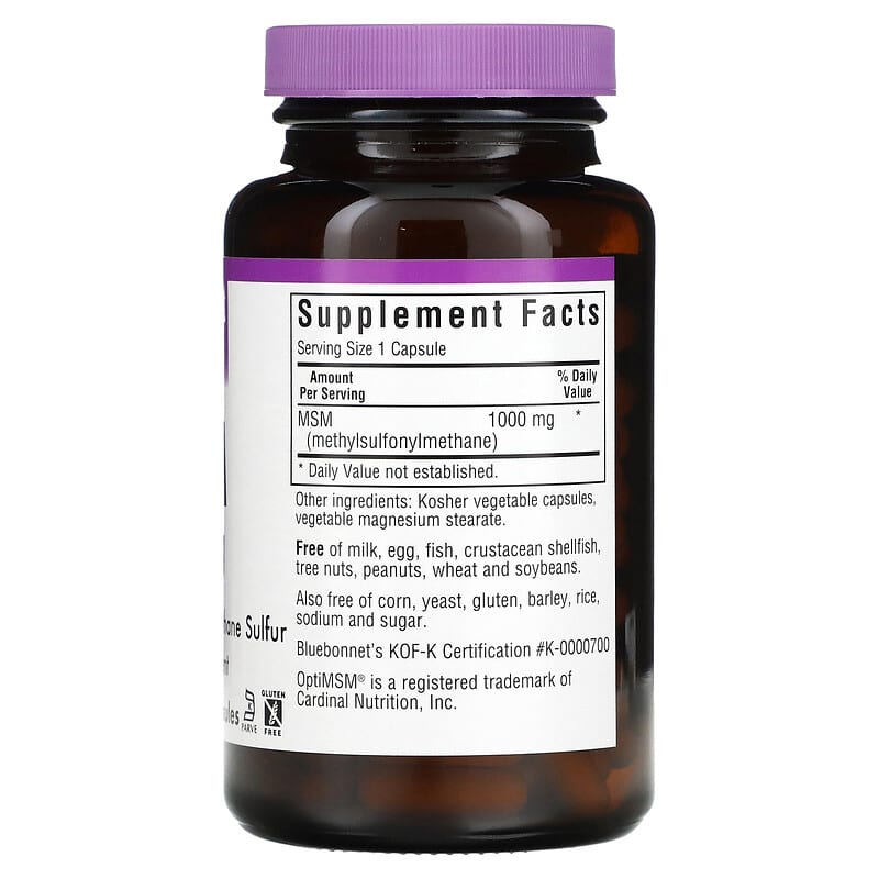 Bluebonnet Nutrition MSM 1.000 mg 120 Vegetable Capsules 2 Thực phẩm bổ sung Bluebonnet Nutrition MSM 1.000 mg 120 Vegetable Capsules 743715009608
