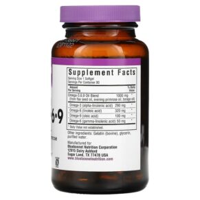 Bluebonnet Nutrition Plant-Based Omega-3-6-9 90 Softgels 3 Thực phẩm bổ sung Bluebonnet Nutrition Plant-Based Omega-3-6-9 90 Softgels 743715010123
