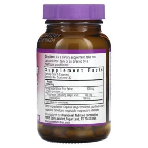 Thực phẩm bổ sung Bluebonnet Nutrition Pomegranate Whole Fruit Extract 60 Vegetable Capsules 743715009837