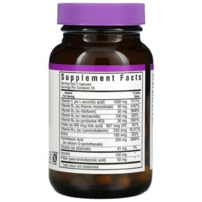 Thực phẩm bổ sung Bluebonnet Nutrition Stress B-Complex 50 Vegetable Capsules 743715004221