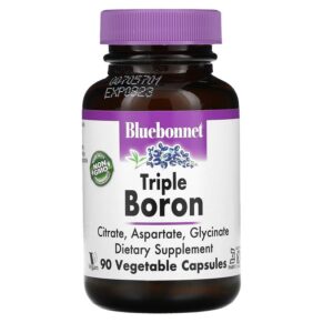Thực phẩm chức năng Bluebonnet Nutrition Triple Boron Citrate Aspartate Glycinate 90 Vegetable Capsules 743715006850