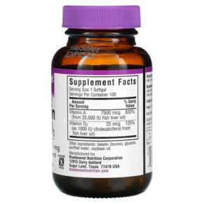 Bluebonnet Nutrition Vitamin A & D3 100 Softgels 3 Thực phẩm bổ sung Bluebonnet Nutrition Vitamin A & D3 100 Softgels 743715003033