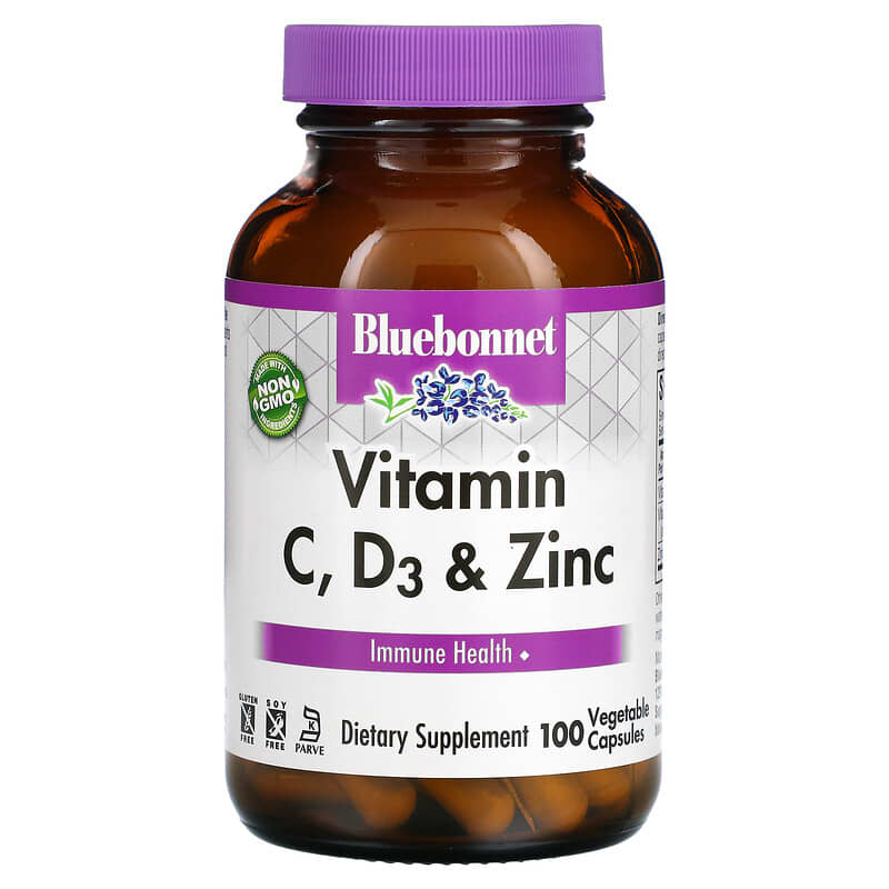 Bluebonnet Nutrition Vitamin C D3 & Zinc 100 Vegetable Capsules 8 Thực phẩm chức năng Bluebonnet Nutrition Vitamin C D3 & Zinc 100 Vegetable Capsules 743715005570