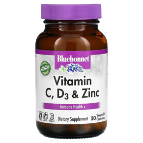 Thực phẩm chức năng Bluebonnet Nutrition Vitamin C D3 & Zinc 50 Vegetable Capsules 743715005556