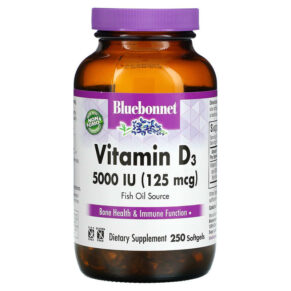 Thực phẩm chức năng Bluebonnet Nutrition Vitamin D3 125 mcg (5000 IU) 250 Softgels 743715003231
