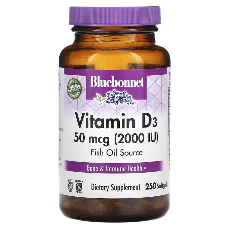 Bluebonnet Nutrition Vitamin D3 50 mcg (2.000 IU) 250 Softgels 8 Thực phẩm chức năng Bluebonnet Nutrition Vitamin D3 50 mcg (2.000 IU) 250 Softgels 743715003194