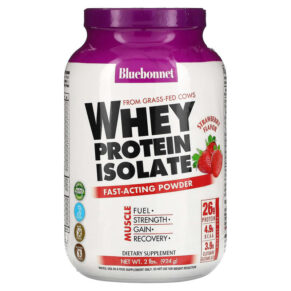 Thực phẩm chức năng Bluebonnet Nutrition Whey Protein Isolate Strawberry 2 lbs (924 g) 743715015739