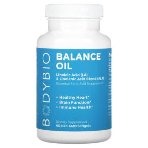 Thực phẩm chức năng BodyBio Balance Oil Linoleic Acid (LA) & Linolenic Acid Blend (ALA) 60 Non-GMO Softgels 743474911051