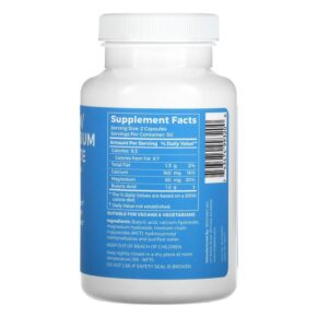 Thực phẩm bổ sung BodyBio Calcium/ Magnesium Butyrate 100 Non-GMO Capsules 743474993200