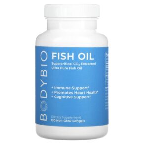 Thực phẩm chức năng BodyBio Fish Oil 120 Non-GMO Softgels 743474993958