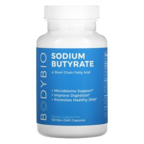 Thực phẩm chức năng BodyBio Sodium Butyrate 100 Non-GMO Capsules 743474999905