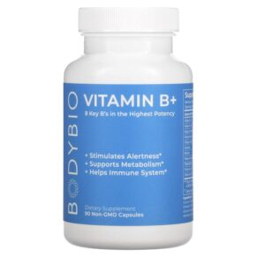 Thực phẩm chức năng BodyBio Vitamin B+ 90 Non-GMO Capsules 743474898109