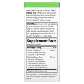 Thực phẩm bổ sung BodyGold Ginsana Energy Caffeine Free 30 VegCaps 793190710964