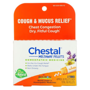 Thực phẩm chức năng Boiron Chestal Meltaway Pellets Cough & Mucus Relief 2 Tubes Approx. 80 Pellets Each 306969065426