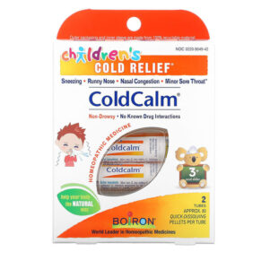 Thực phẩm chức năng Boiron Coldcalm Children's Cold Relief 3+ and Older 2 Tubes Approx. 80 Quick Dissolving Pellets Each 306969049426