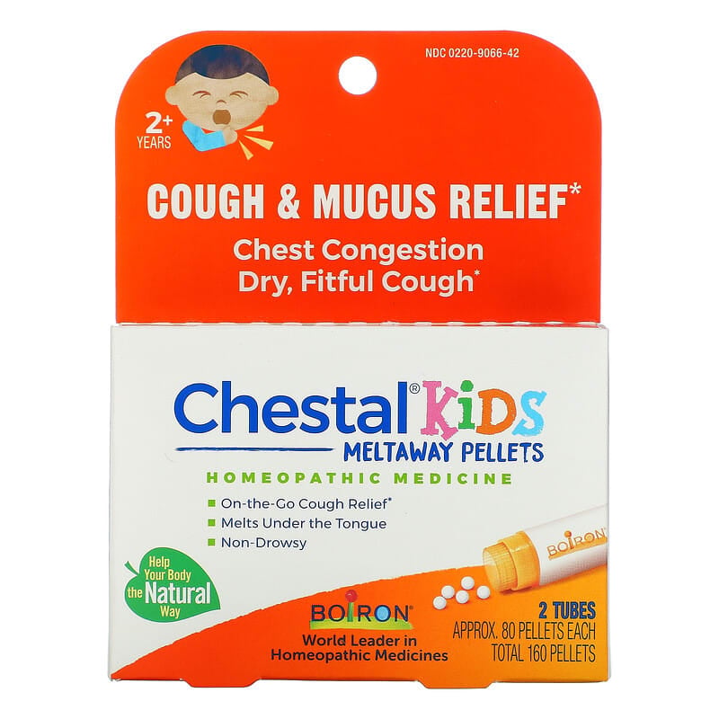 Boiron Kids Chestal Meltaway Pellets Cough & Mucus Relief 2+ Years 2 Tubes Approx. 80 Pellets Each 8 Thực phẩm chức năng Boiron Kids Chestal Meltaway Pellets Cough & Mucus Relief 2+ Years 2 Tubes Approx. 80 Pellets Each 306969066423