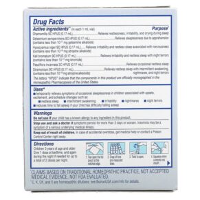 Thực phẩm bổ sung Boiron Kids SleepCalm Liquid Doses 3+ Years Melatonin-Free 15 Pre-Measured Liquid Doses 0.034 fl oz (1 ml) Each 306969309094