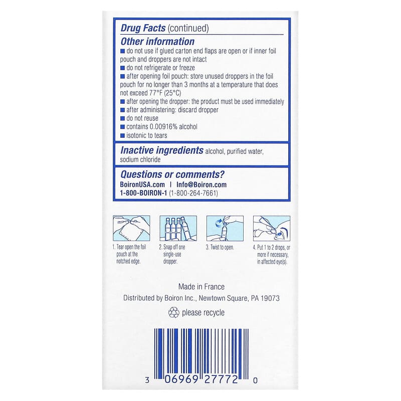 Boiron Optique 1 Eye Irritation Relief Eye Drops 30 Sterile Single-Use Droppers 0.013 fl oz (0.4 ml) Each 2 Thực phẩm bổ sung Boiron Optique 1 Eye Irritation Relief Eye Drops 30 Sterile Single-Use Droppers 0.013 fl oz (0.4 ml) Each 306969277720