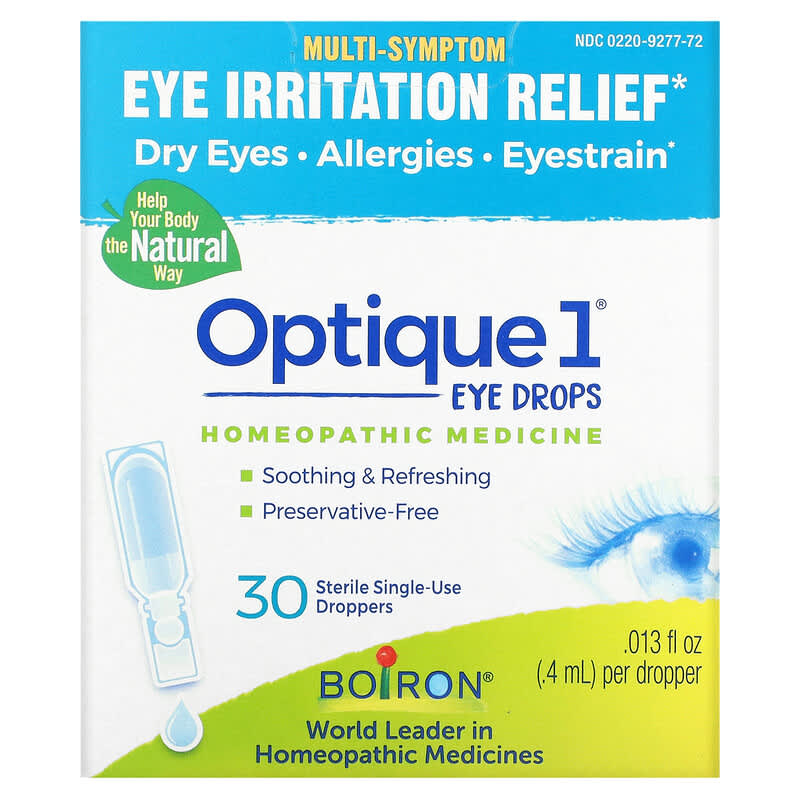 Boiron Optique 1 Eye Irritation Relief Eye Drops 30 Sterile Single-Use Droppers 0.013 fl oz (0.4 ml) Each 8 Thực phẩm chức năng Boiron Optique 1 Eye Irritation Relief Eye Drops 30 Sterile Single-Use Droppers 0.013 fl oz (0.4 ml) Each 306969277720
