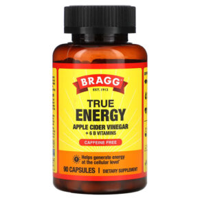 Thực phẩm chức năng Bragg True Energy Apple Cider Vinegar + 6 B Vitamins Caffeine Free 90 Capsules 074305090042