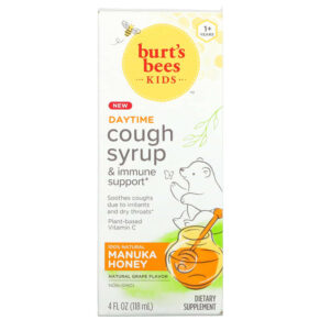 Thực phẩm chức năng Burt's Bees Kids Cough Syrup & Immune Support Daytime 1+ Years Natural Grape 4 fl oz (118 ml) 070030165475