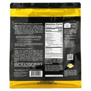 Thực phẩm bổ sung California Gold Nutrition 100% Whey Protein Isolate Very Vanilla Flavor 2 lbs (907 g) 898220012046