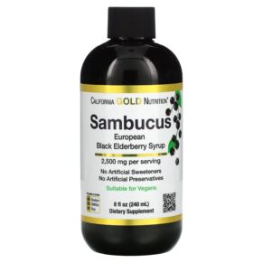 Thực phẩm chức năng California Gold Nutrition Adult Sambucus Elderberry 8 fl oz (240 ml) 898220013708