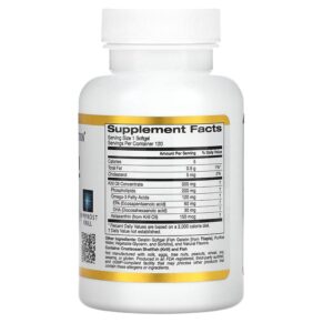 Thực phẩm bổ sung California Gold Nutrition Antarctic Krill Oil Omega-3 Phospholipids Complex with Astaxanthin Natural Strawberry and Lemon Flavor 500 mg 120 Fish Gelatin Softgels 898220011018