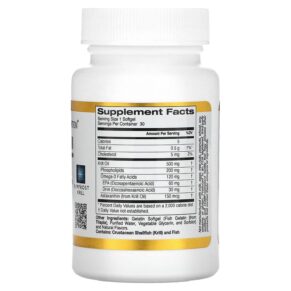 Thực phẩm bổ sung California Gold Nutrition Antarctic Krill Oil Omega-3 Phospholipids Complex with Astaxanthin Natural Strawberry and Lemon Flavor 500 mg 30 Fish Gelatin Softgels 898220011001