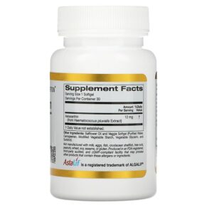 Thực phẩm bổ sung California Gold Nutrition Astaxanthin Astalif Pure Icelandic 12 mg 30 Veggie Softgels 898220011032