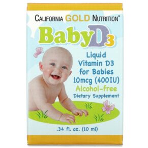 Thực phẩm chức năng California Gold Nutrition Baby Vitamin D3 Liquid 10 mcg (400 IU) 0.34 fl oz (10 ml) 898220010349
