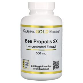 Thực phẩm chức năng California Gold Nutrition Bee Propolis 2X Concentrated Extract 500 mg 240 Veggie Caps 898220009466
