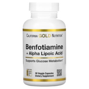 Thực phẩm chức năng California Gold Nutrition Benfotiamine + Alpha Lipoic Acid 90 Veggie Capsules 898220020218
