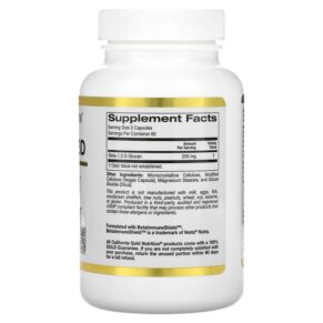 Thực phẩm bổ sung California Gold Nutrition Beta Glucan 1-3D with Beta-ImmuneShield 125 mg 120 Veggie Capsules 898220017966