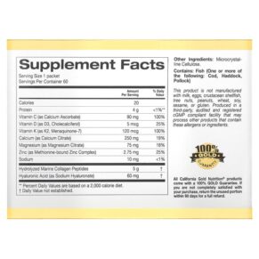 Thực phẩm bổ sung California Gold Nutrition Bone Food 60 Packets 0.24 oz (6.86 g) 898220020676