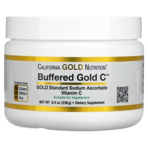 Thực phẩm chức năng California Gold Nutrition Buffered Gold C Non-Acidic Vitamin C Powder Sodium Ascorbate 8.40 oz (238 g) 898220012350
