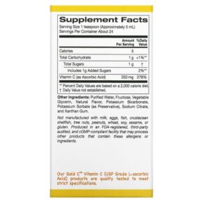 Thực phẩm bổ sung California Gold Nutrition Children's Liquid Vitamin C Orange Flavor 4 fl oz (118 ml) 898220010998