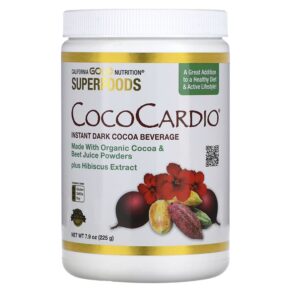 Thực phẩm chức năng California Gold Nutrition CocoCardio Certified Organic Instant Dark Cocoa Beverage with Beet Juice & Hibiscus 7.93 oz (225 g) 898220012893