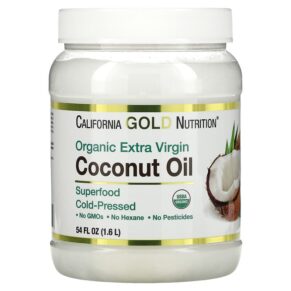 Thực phẩm chức năng California Gold Nutrition Cold Pressed Organic Virgin Coconut Oil 54 fl oz (1.6 L) 898220012671